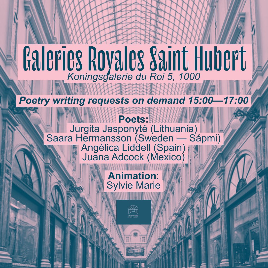 Poetry on demand @ Galeries Royales Saint Hubert - 28 & 29/09 - 3PM